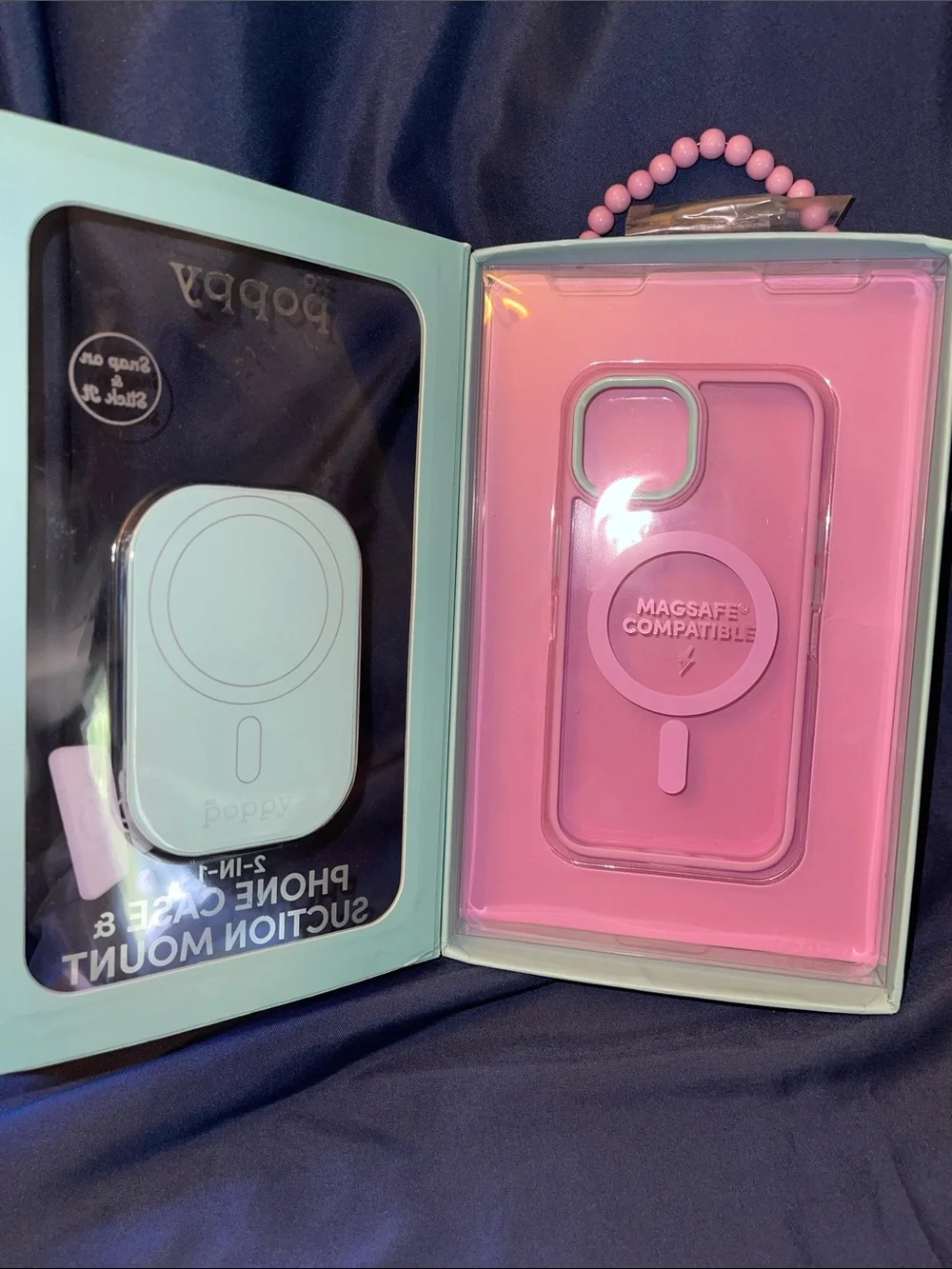 2-in-1 MagSafe-Compatible Phone Case & Suction Mount - Mint Pink